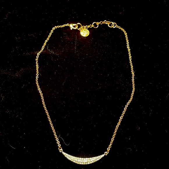 Gold necklace with an arc of bling. - Picture 1 of 3